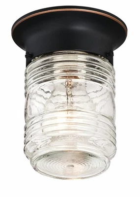 Design House 587 Jelly Jar 5"W Flush Mount Outdoor Ceiling - Bronze - Image 1 of 2