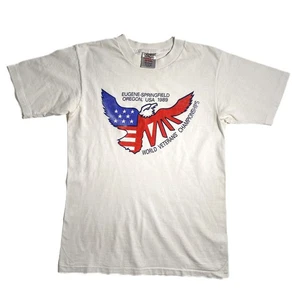 Oneita Power T VTG 1989 World Veteran's Championship Eagle Single Stitch USA : M - Picture 1 of 7