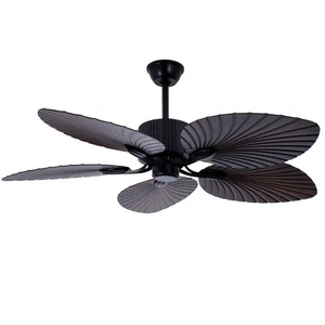 52 inch Traditional Ceiling Fan Light 5 PVC Blades Remote Matte Black Bedroom - Picture 1 of 8