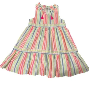 Vineyard Vines Guava Striped Tiered Dress Multicolor Size S Sleeveless Lined - Picture 1 of 6