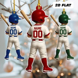 Personalisierter Kinder Baseball Spieler Weihnachtsschmuck individueller Name Baseball Deko - Bild 1 von 10