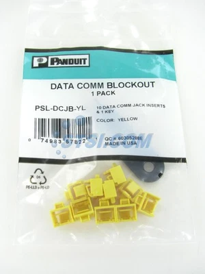 Panduit PSL-DCJB-YL RJ45 Blockout Device, Qty 10 with Tool, Yellow ~STSI - Image 1 of 3
