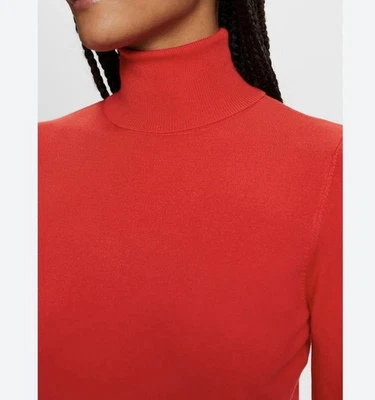 Suéter de cuello alto Esprit para mujer S M rojo algodón italiano Foto 1 de 4