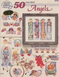 American School of Needlework Cross Stitch 50 Angels Pattern Leaflet Sam Hawkins - Picture 1 of 2