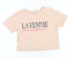Primark Girls Pink Cotton Cropped T-Shirt Size 9-10 Years Crew Neck - paris las 