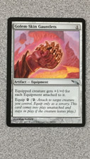 MTG MAGIC THE GATHERING GOLEM-SKIN GAUNTLETS  1X- MIRRODIN  - UNCOMMON - LP