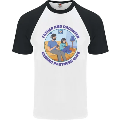 Father & Daughter Gaming Gamer Day Funny Mens s/S Baseball T-Shirt - Image 1 of 4