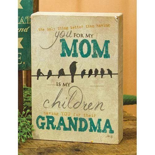  Letrero de madera de mamá y abuela con pájaros regalo del día de la madre - país rústico primitivo Foto 1 de 1