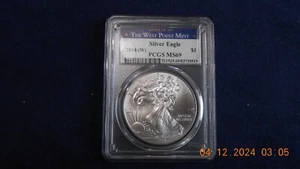 2014(W) Silver Eagle $ 1oz. PCGS MS69 Struck West Point Mint Blue & White Label - Picture 1 of 3