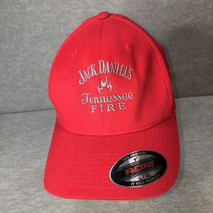 Jack Daniels Tennessee Fire Stitched Flexfit Red Baseball Hat Cap Size L/XL - Picture 1 of 8