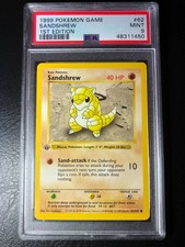 1999 Pokemon #62 Sandshrew Mint 1st Edition PSA 9 Fresh! Base Set Shadowless