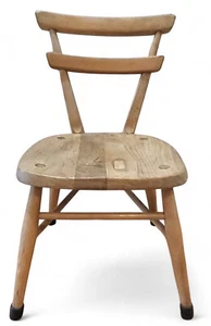 Sedia Ercol vintage metà secolo per bambini punto giallo seduta scuola legno faggio - Foto 1 di 6