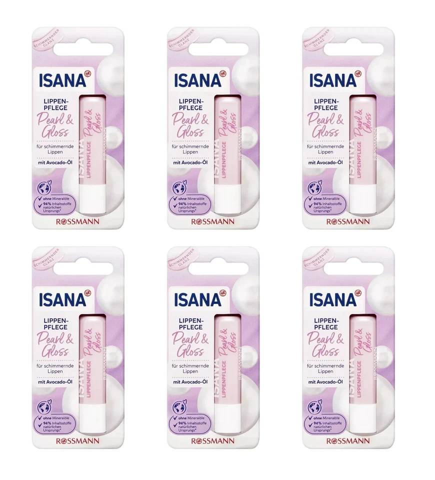 MARKENLOS 6 x 4,8g | ISANA Lippenpflege Pearl & Gloss