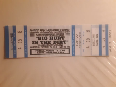 Sugar Ray Leonard Boxing Ticket Promotional 2001 Cover