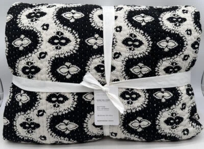 Edredón reversible King Pottery Barn Sutton ~ negro/blanco Foto 1 de 2