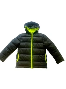 Kids Winter Snow Hooded Puffer Jacket Black Medium (8) - Picture 1 of 4