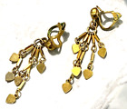 Vintage Art Deco Rolled Gold Long Dangly  Drop Earrings