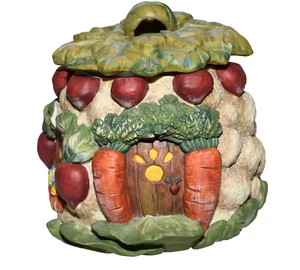 Tarro de galletas casa coliflor rábano de Pascua 1991 Dept 56 - Imagen 1 de 9