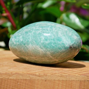2.2" Natural Amazonite Quartz Palm Stone Gemstone Crystal Reiki Energy Healing - Picture 1 of 8