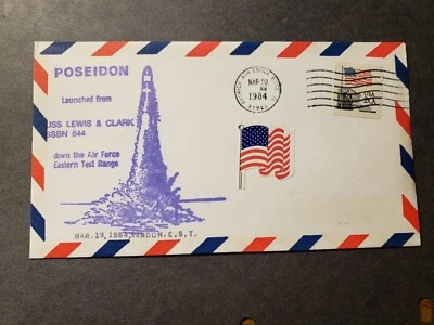 Submarine USS LEWIS & CLARK SSBN-644 Naval Cover 1984 POSEIDON MISSILE Cachet - Image 1 of 2