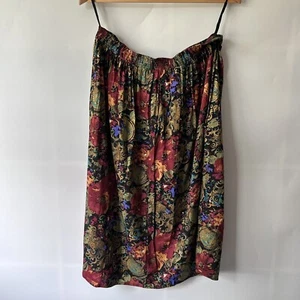 Vintage C&A Floral Skirt Colourful Summer Size 14 Waist 30” Elastic Retro - Picture 1 of 9