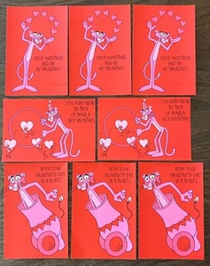 Vtg 1978 PINK PANTHER Valentine's Day Kids School Card Lot 8 UNUSED NO Envelopes - Picture 1 of 6