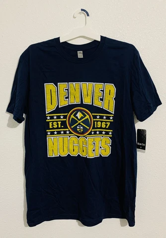 NBA Denver Nuggets Mens Logo Basketball T Shirt Blue Size Large Cover