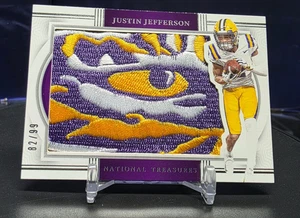 2024 Panini National Treasures Justin Jefferson LSU Tigers Eye Patch* READ🔥🐯🐅 - Picture 1 of 8