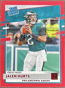 2020 Panini Donruss Jalen Hurts Red Press Proof Rated Rookie #314 RC Eagles - Picture 1 of 3