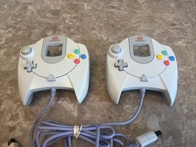 2x Sega Dreamcast OEM Original Controller HKT-7700 White TESTED WORKS