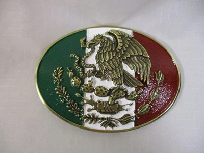 Ariat Bandera Mexicana Águila/Lazo Ovalada Latón Hebilla de Cinturón Nuevo en Caja Foto 1 de 4