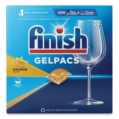FINISH 81053 Orange Scent Dish Detergent Gelpacs New - Image 1 of 4