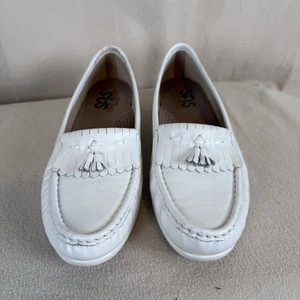 SAS Tripod Comfort Tassled Loafers, 11 Wide, White Leather, Made In USA - Picture 1 of 6