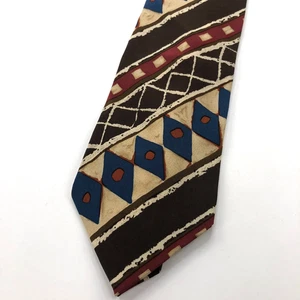 Hugo Boss 100% Silk Neck Tie Men’s Geometric Art Vintage VTG 59-in X 3.5" - Picture 1 of 8