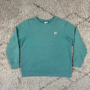 The North Face sweatshirt pullover jumper teal chest patch logo Women’s Large - Picture 1 of 9