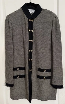 Colección ST. JOHN Abrigo Tejido Blazer Chaqueta Falda Traje Conjunto Talla 10/14 Lana Foto 1 de 4