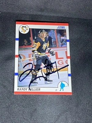 Randy Hillier 1990-91 Score #76 Pittsburgh Penguins Auto Autographed Signed Card - Image 1 of 3