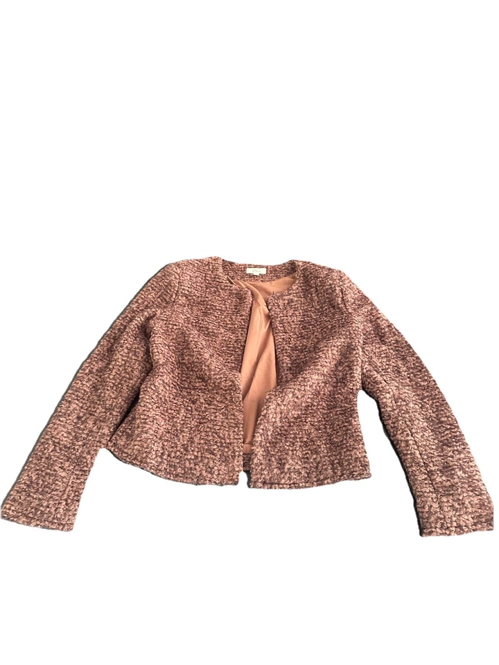 Chaqueta para mujer Elan mezcla de lana marrón talla grande Foto 1 de 3