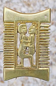Pilgrim Badge Replica, Medieval Jewelry Comb, 14th Century Sexual Brass Brooch - Picture 1 of 10
