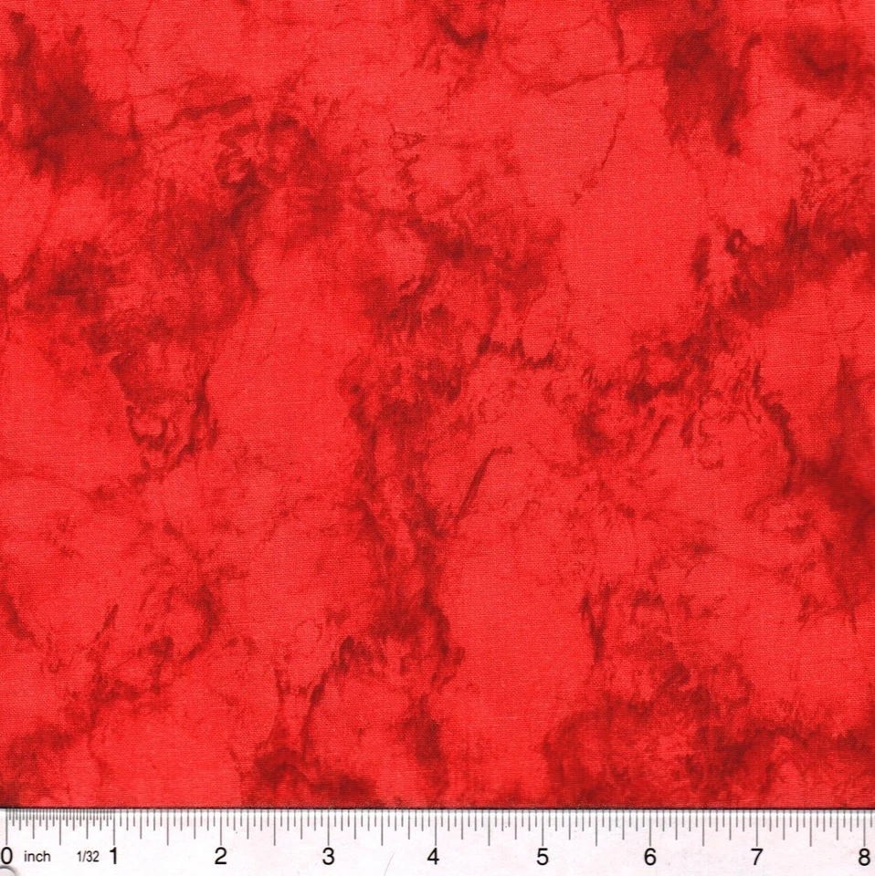 Bright Red Marble Stone 100% Cotton Fabric by the 1/4 yard - Image 1 of 1