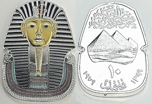 Egypt Gold Silver Pharaoh Coin Old Arabic Ancient Unknown Unusual Antique Retro - Picture 1 of 4