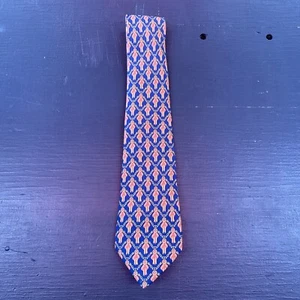 Corbata medalla Hermes vintage años 80 a medida roja azul dorada seda - Imagen 1 de 7