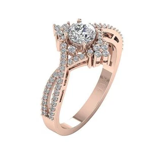 Solitaire Anniversary Ring SI1 G 0.90 Ct Natural Diamond 14K Rose Gold Appraisal - Picture 1 of 8