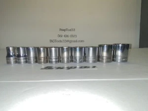 Snap-On 10pc 1/2" Drive 6-Point SAE Flank Drive® Shallow Sockets - Picture 1 of 5