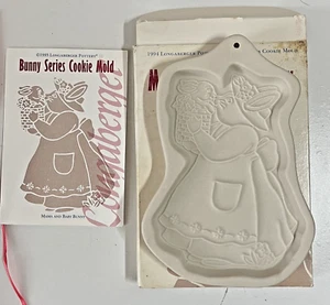 Longaberger Stampo per biscotti pasquali in ceramica mamma e bambino coniglietto pietra 1994 - Foto 1 di 6