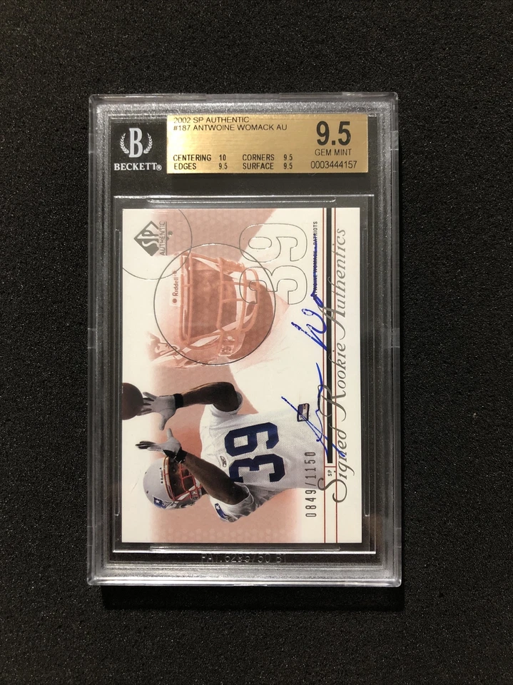 2002 Upper Deck SP Authentic ANTWOINE WOMACK #187 BGS 9.5 💎 RC AUTO 0849/1150 - Image 1 of 2