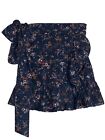 TULAROSA  Mini Skirt Floral black Ruffle High Waisted Summer XS 