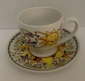 Maria Engelbreit Live In The Light Teetasse & Untertasse SET Sonne Himmlisch ME Tinte - Bild 1 von 7
