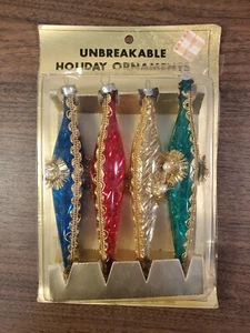 4 Rare Vintage Spiral Icicle Japan Tinsel Christmas Ornament Unbreakable Plastic - Picture 1 of 7