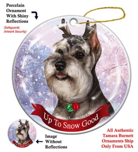 Up to Snow Good Ornament - Cropped Grey Schnauzer - Picture 1 of 1